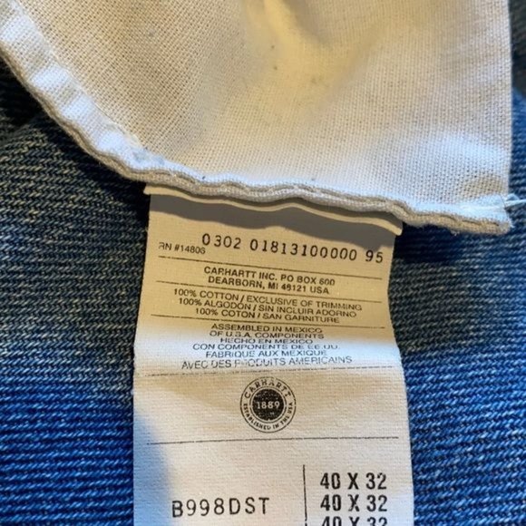 Vintage Carhartt Straight Leg Faded Jeans: Size 40 x 32 - Picture 8 of 8